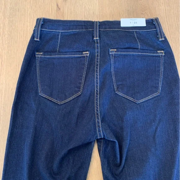 Judy Blue Dark Blue High Waist Super Flare Jeans Frayed Raw Hem Stretch Sz 1/25 - Picture 9 of 14